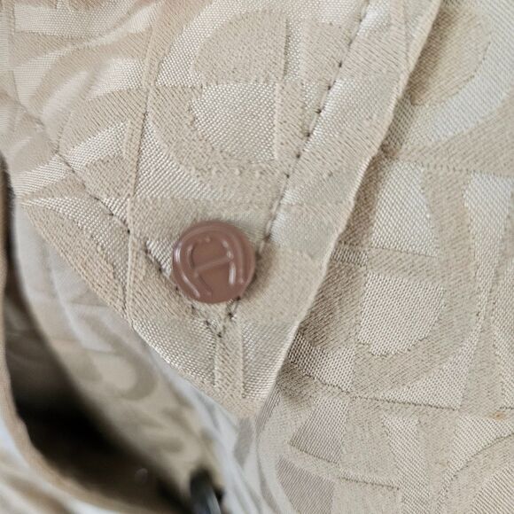 ETIENNE AIGNER Logo Cropped Trench Coat Size U.S. 4-6 - Picture 7 of 8